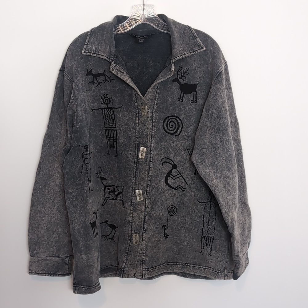 Unique Art Jacket Button Up Shacket Shirt